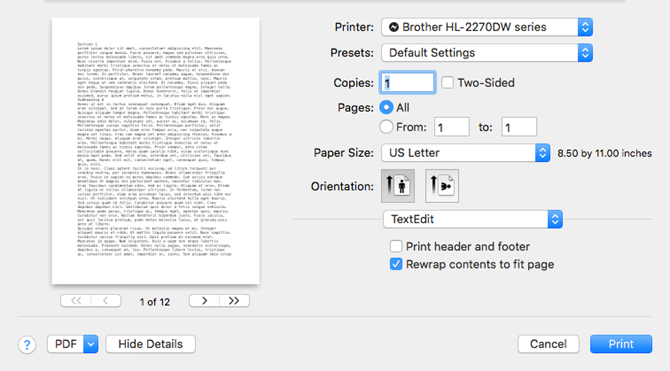 Always show an expanded Print dialog box on a Mac