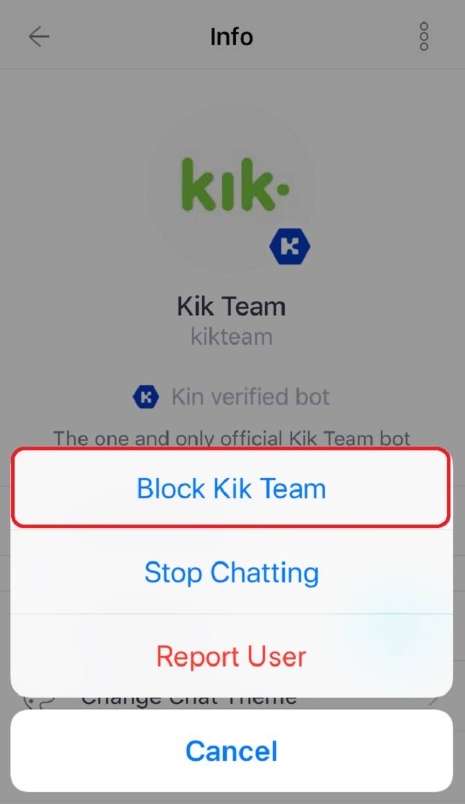 come bloccare o segnalare i kikster