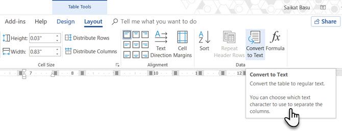 vertical alignment in word table