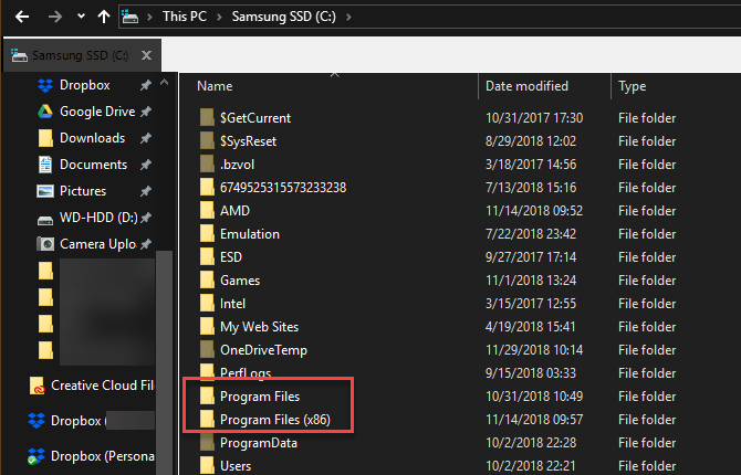 Windows Program Files Folders