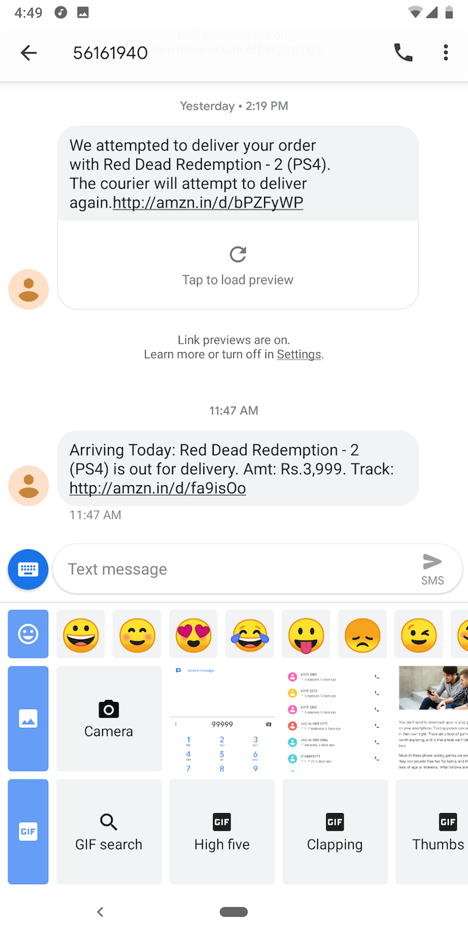 Android Messages Send Media