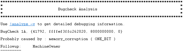 bsod windby bugcheck analysis information
