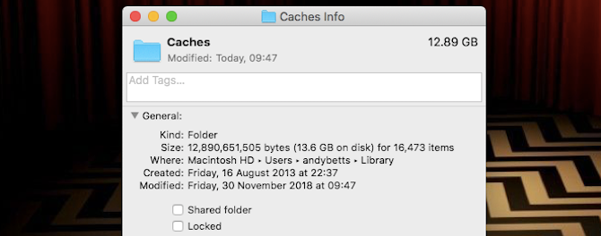 delete caches mac
