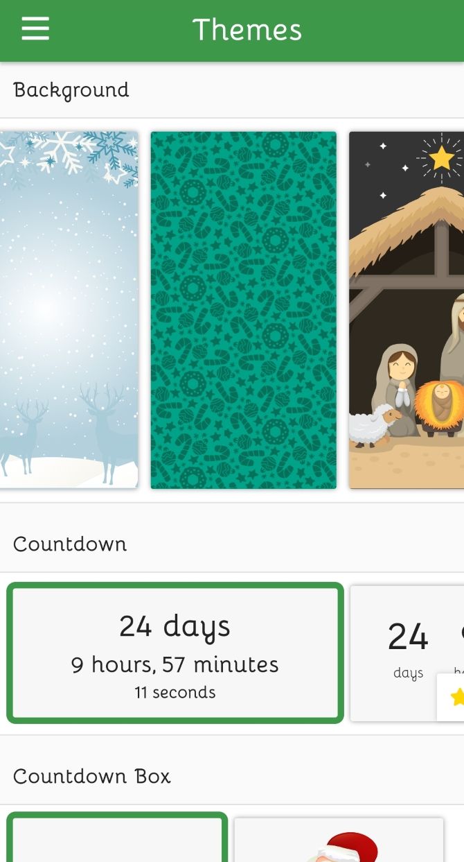christmas countdown themes
