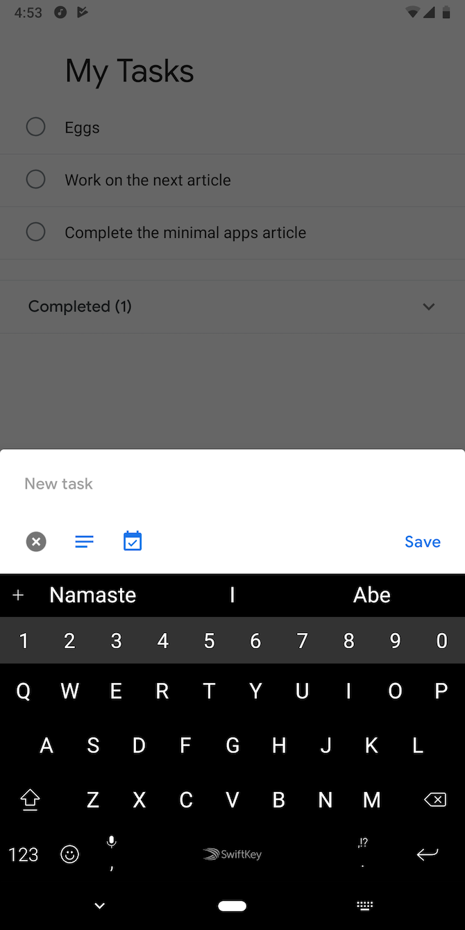 Google Tasks Add New Task