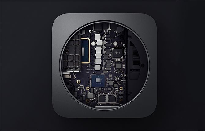 Mac mini showing internal components.