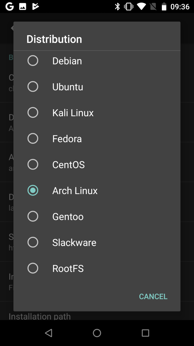 Select your preferred Linux distro