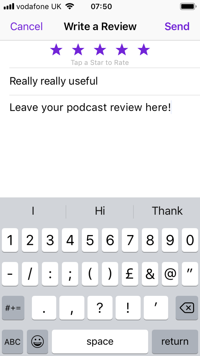 Leave a review for your favorite podcast