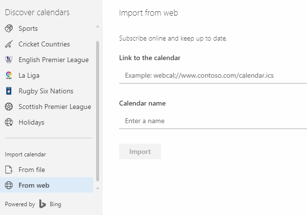 add ical outlook web app