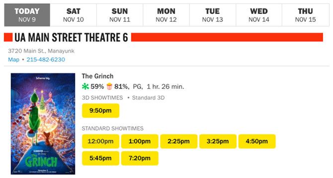 rotten tomatoes feature tickets and showtimes