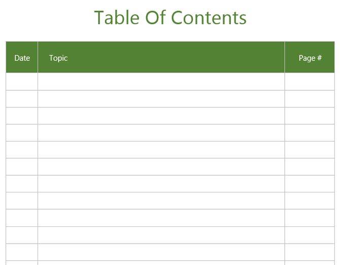 Best Table Of Contents Template Examples For Microsoft Word