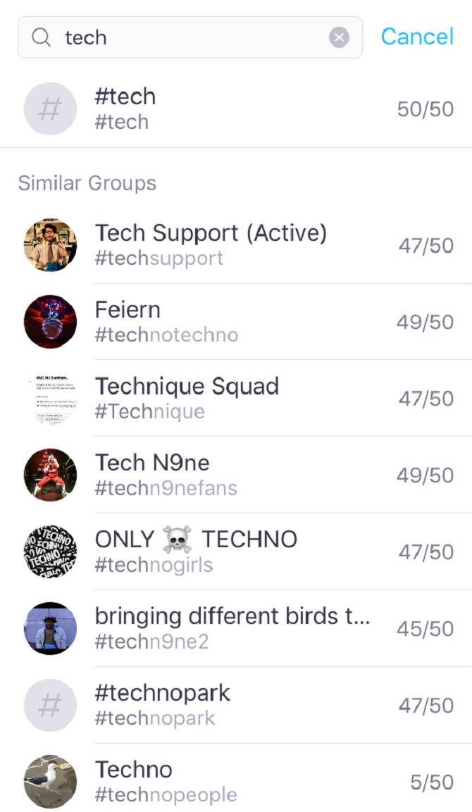 tech chat su Kik