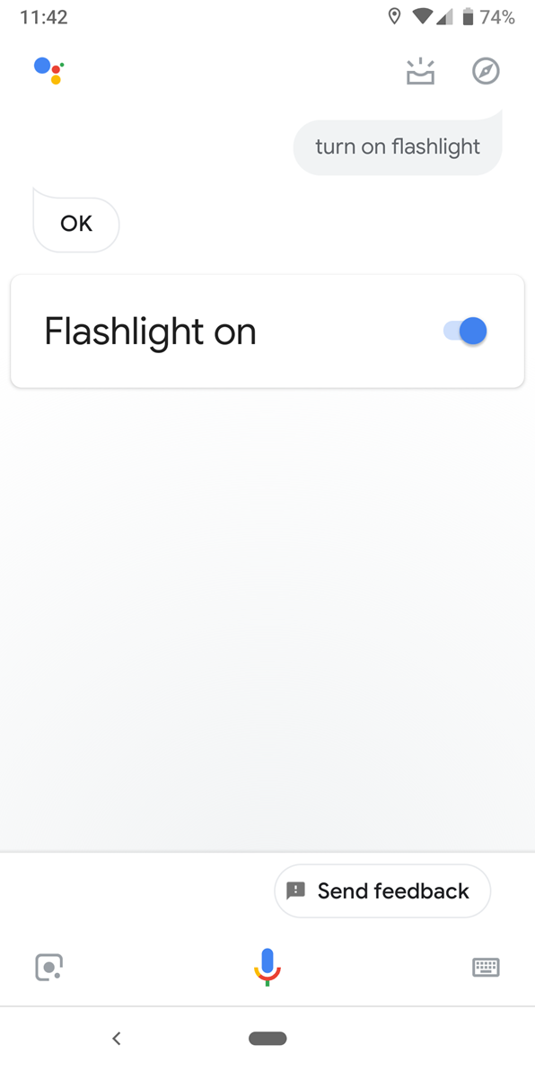 Google Assistant Turn on Flashlight