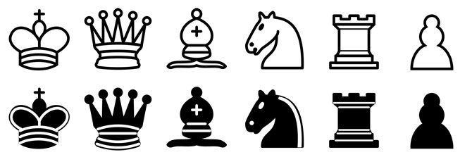 Example of image sprites using chess pieces