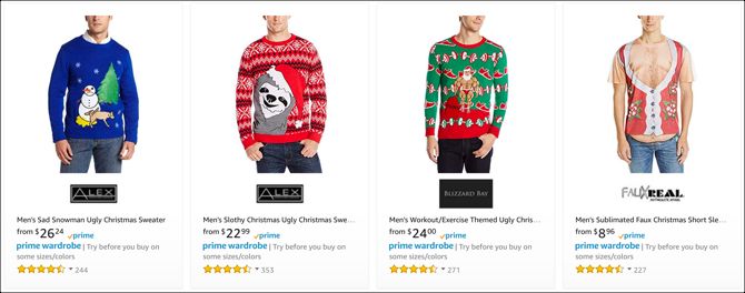 Amazon Mens Ugly Christmas Sweaters