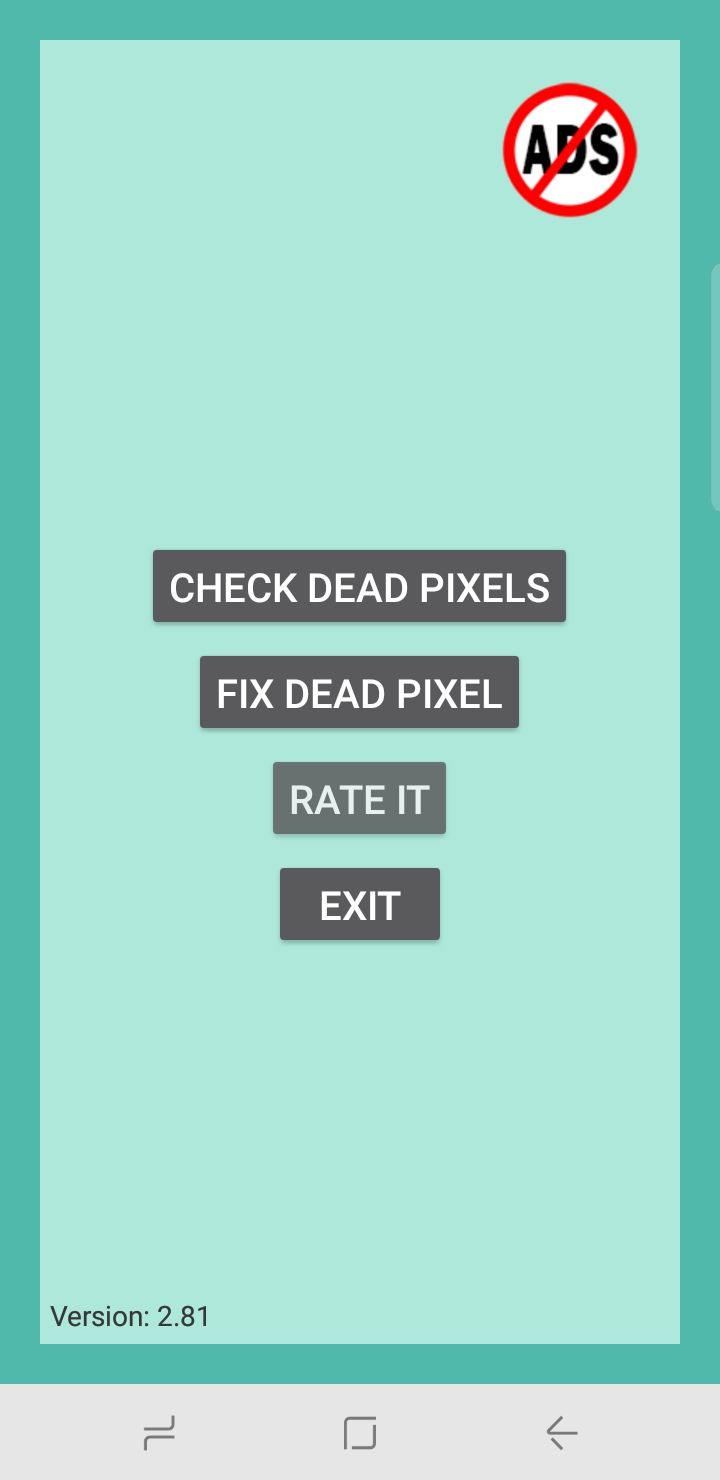 Dead Pixel Test menu