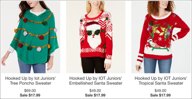 Macys Womens Ugly Christmas Sweaters