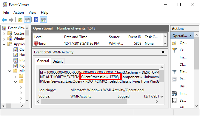 Windows Event Viewer WMI Provider Host Activity on High CPU Usage