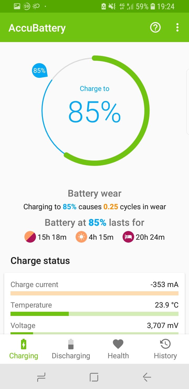 accubattery charging information page