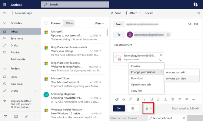 change permission of the file in onedrive