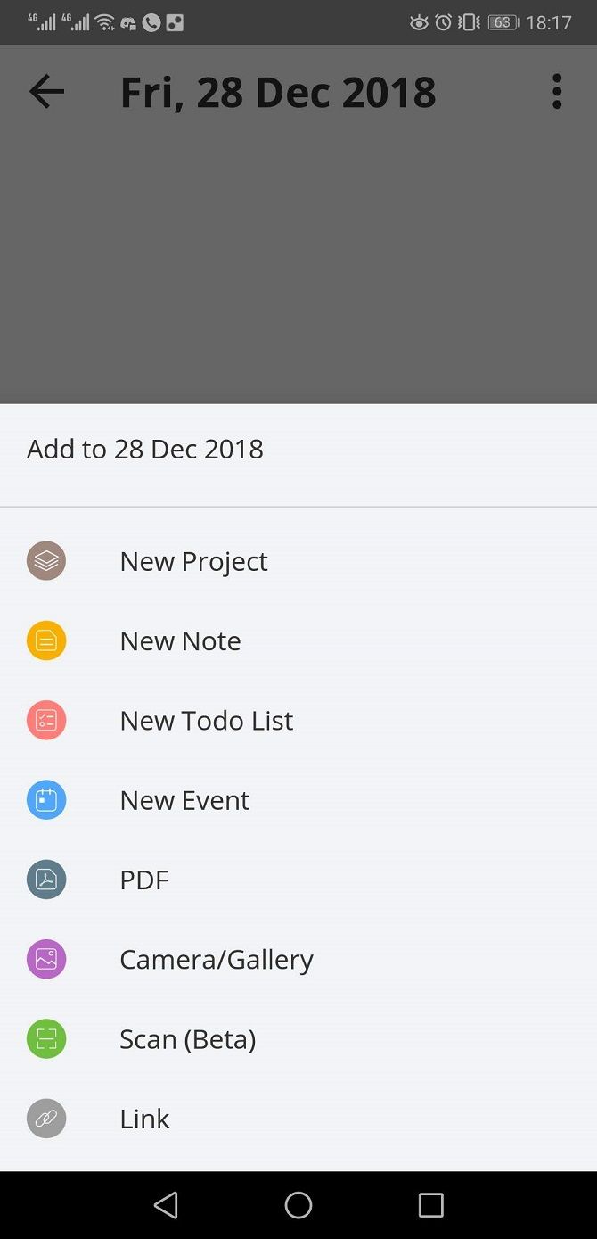 edo agenda calendar app task types