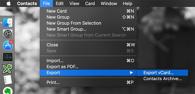 Export Mac Contacts