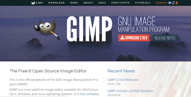 gimp 2.10 photo editor