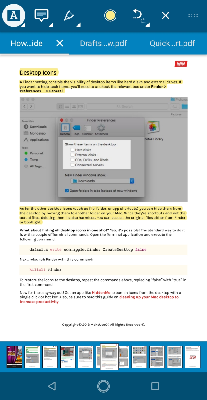 highlight text in pdf viewer pro