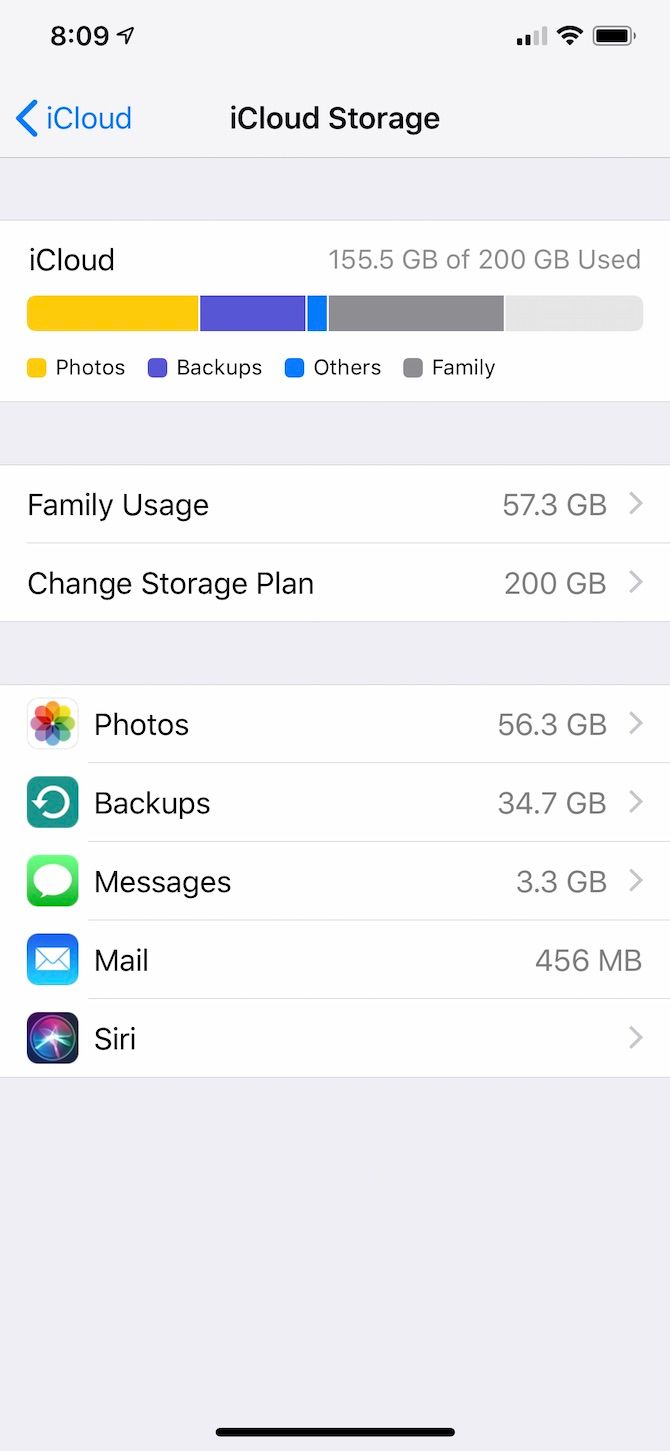 iCloud Storage Manage iOS