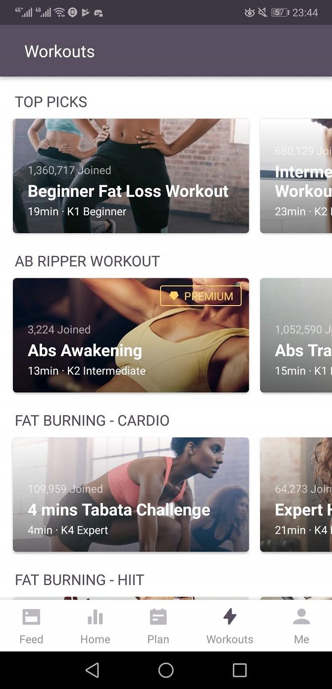 keep exercise app workouts