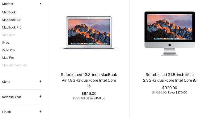 Buy refurbished macs from official Apple store