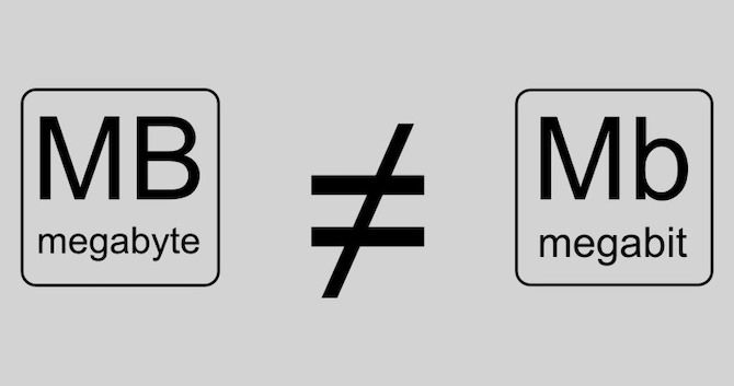 megabit does not equal megabyte