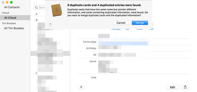 Merge Duplicate Contacts macOS