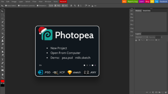 Photopea is the best online free photoshop alternative