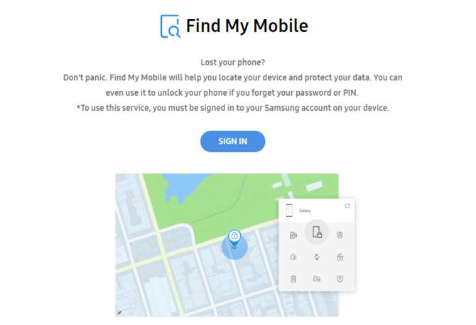 samsung find my device website