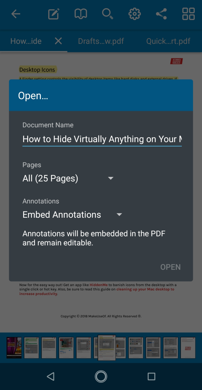sharing annotations in pdf viewer pro