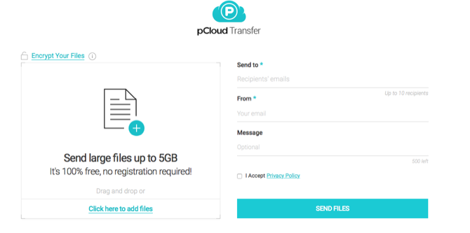 share files with pcloud transfer