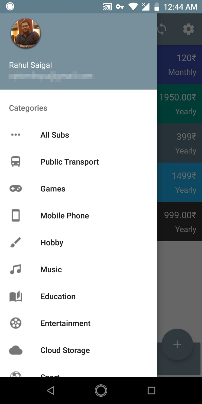 subscriptions app categories