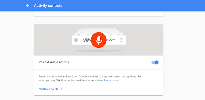 Disable Voice, Audio Activity Google