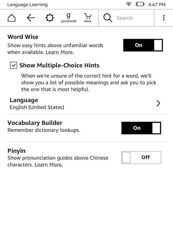  Word wise sur Kindle