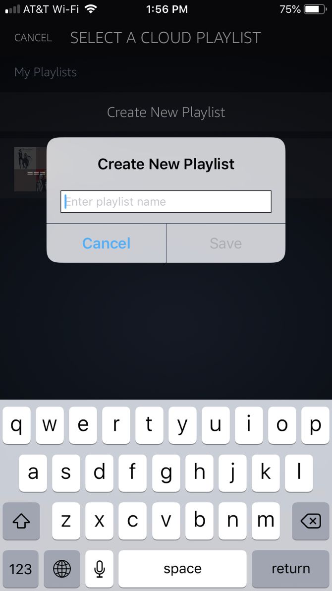 Create Amazon Music Playlist on iPhone