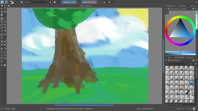 Krita painting application for the KDE Plasma desktop