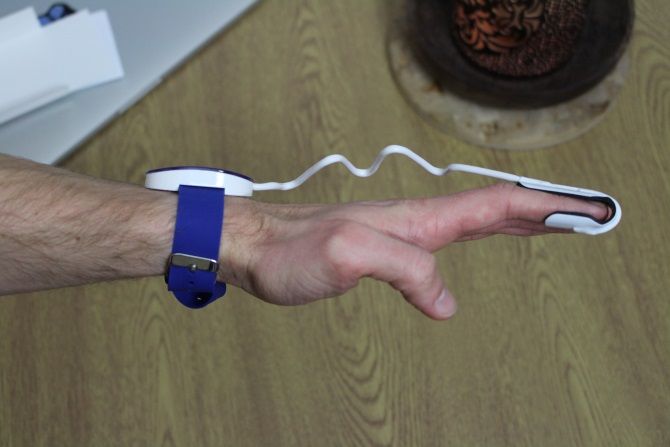 Photo of EverSleep on wrist from side