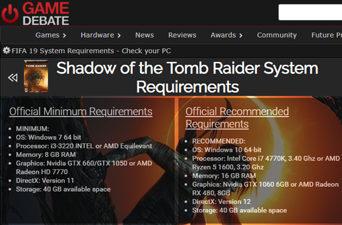 Game Debate System Requirements