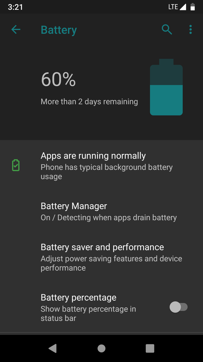 Battery life overview on LineageOS