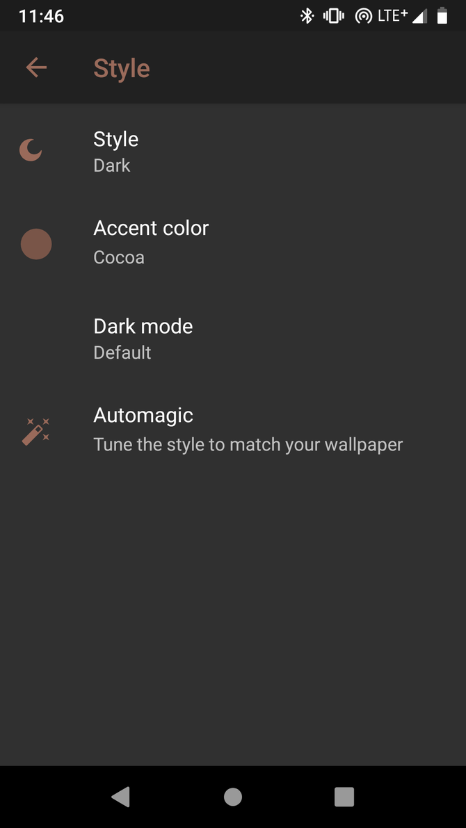 LineageOS style settings screen