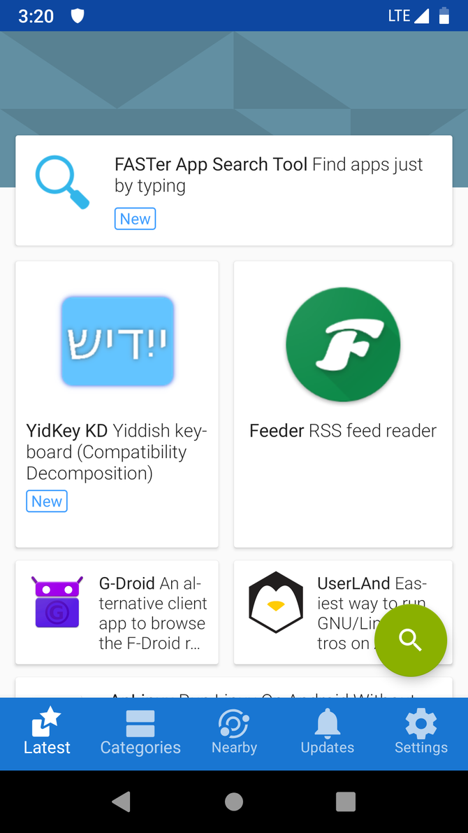 F-Droid app store homepage