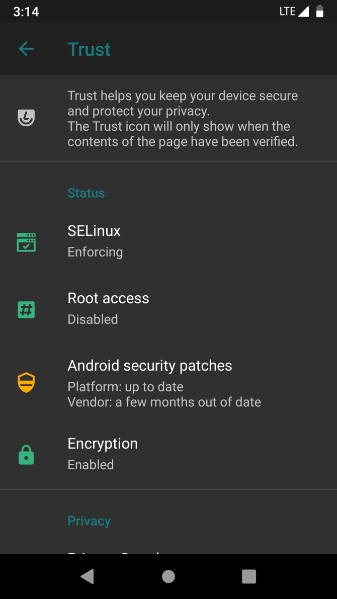 Trust feature on LineageOS