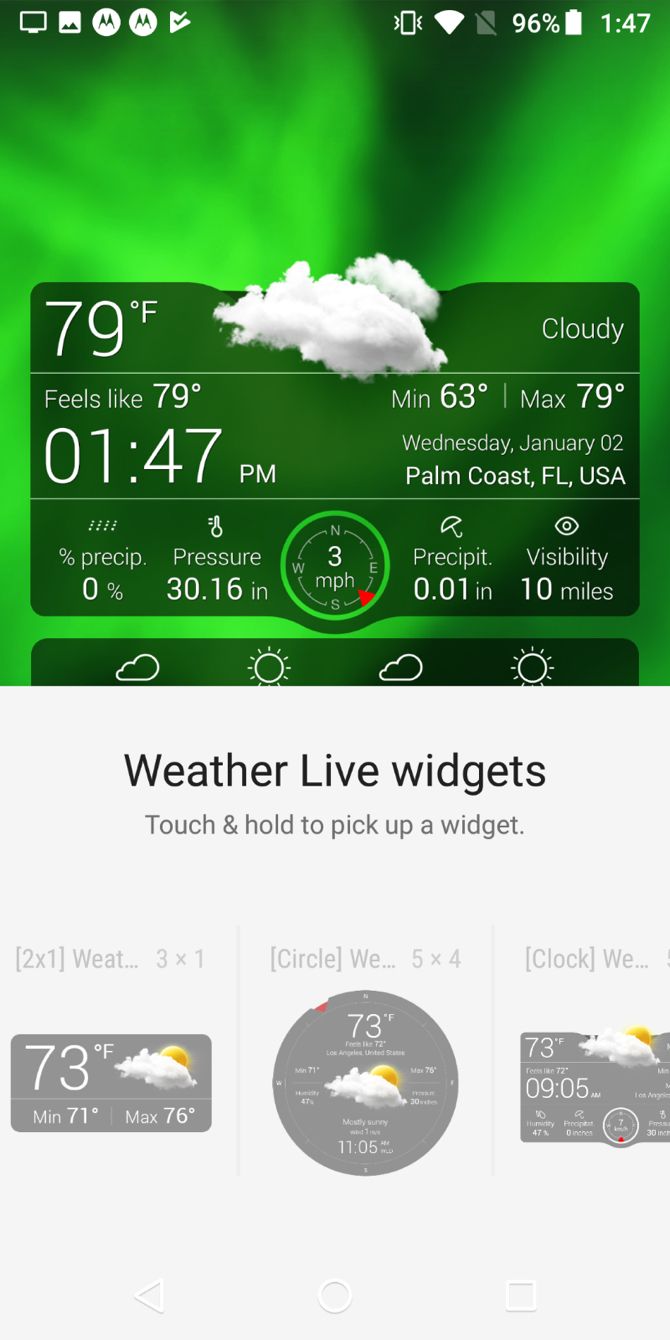 Weather Live Widget Options