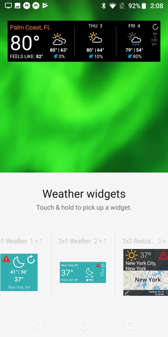 Weather Underground Widget Options